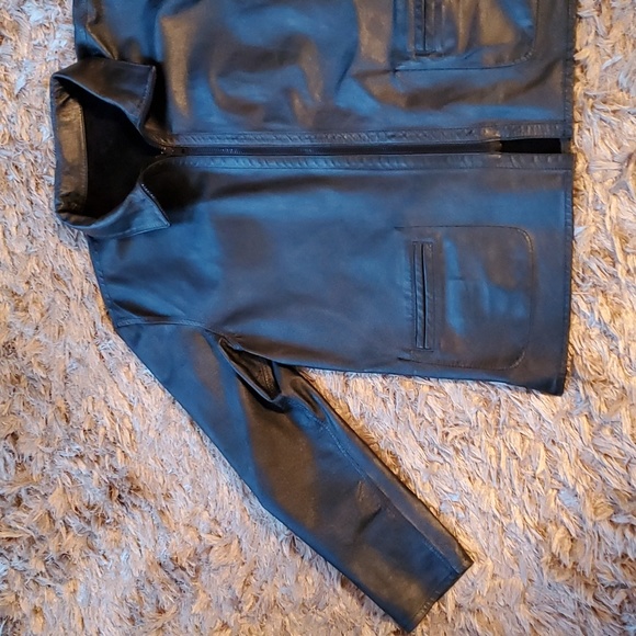 Vintage reversible black leather and suede coat - Picture 10 of 14